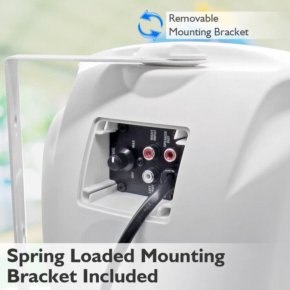 Pyle Waterproof & Bluetooth 6.5'' Indoor /Outdoor Speaker System White PDWR64BTW - Image 2 of 4