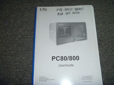 CMU 3ES 30/12 Hydraulic Press Brake Owner Operator Manual User Guide