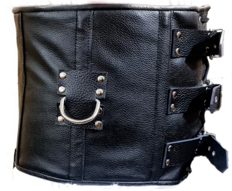 Mens Corset Cincher Black Leather Heavy Duty Bondage Male - MCOR1 main image 0