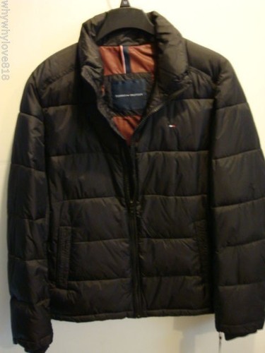 New Men Tommy Hilfiger Puffer Coat Jacket BLACK L - 第 1/3 張圖片