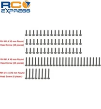 Hot Racing M1.4 Stainless Steel Full Screw Set 81 Pieces Scx 24 SXTF14SS