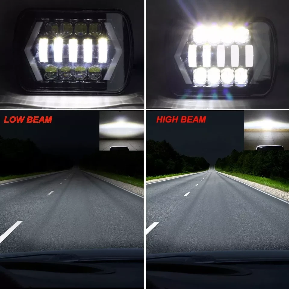 Faros LED 2x7" 7x6" Hi-Lo DRL para camioneta Toyota 1982-1995 4Runner Foto 3 de 4