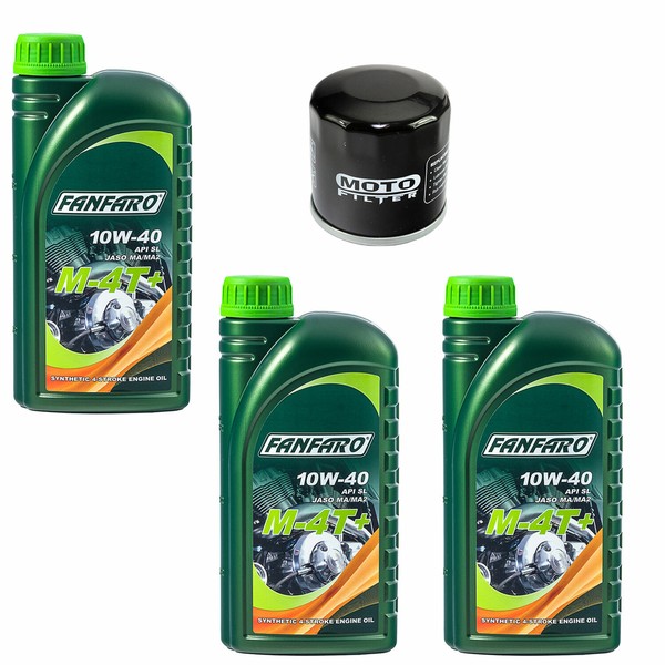 Motor ÖL ÖLfilter MF204 Set 10W40 3 Liter FüR Honda Cb Kawasaki Triumph Yamaha-image