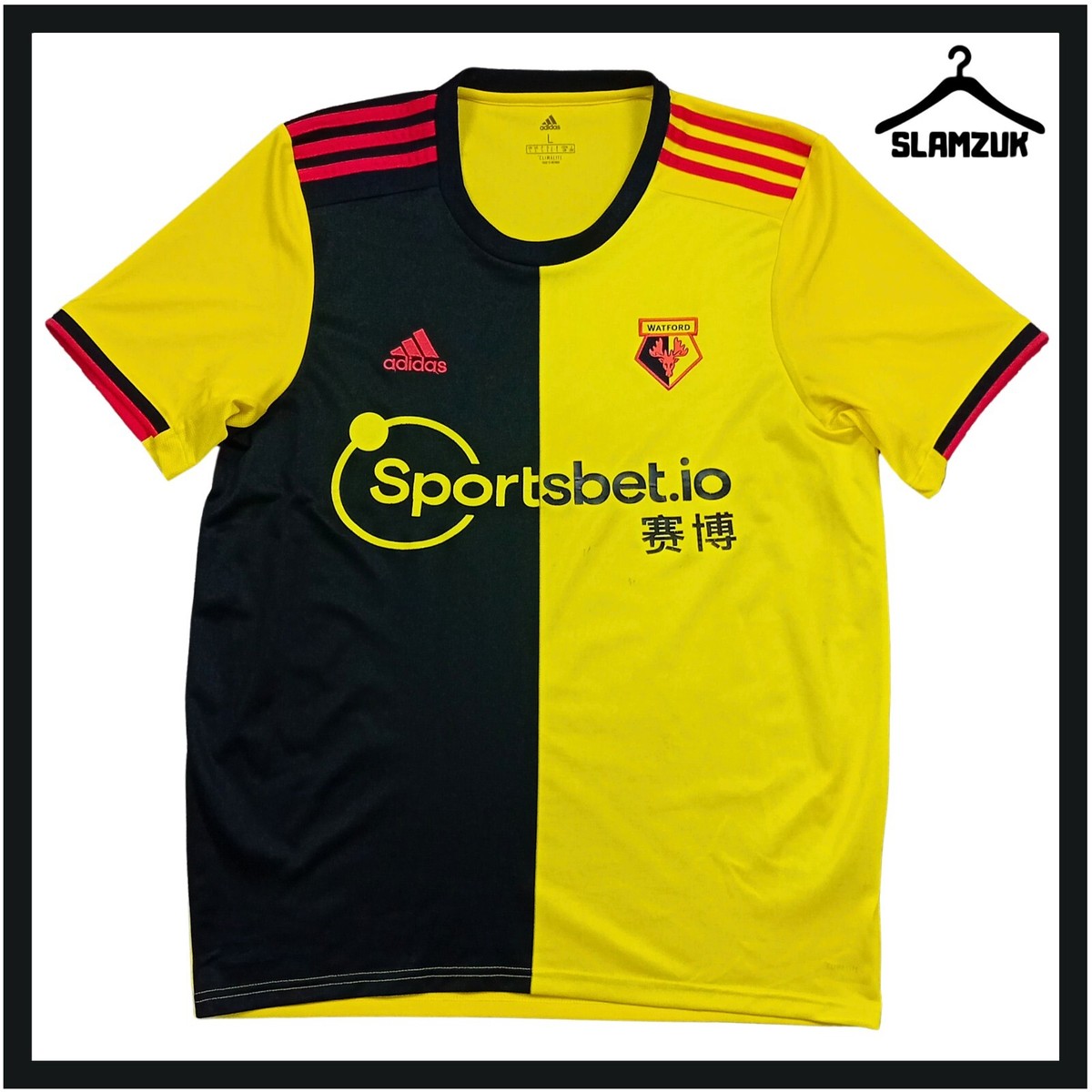 Watford Football Shirt Adidas Large Home Kit Jersey The Hornets 2019 2020  AA6