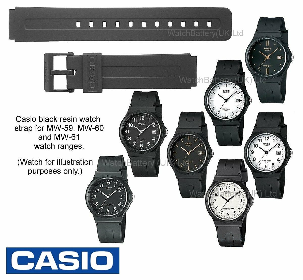 MW-59 Casio Watch Strap Band MW-59, MW-60, MW-61, MW59, MW60