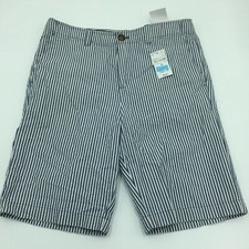 Lands End Boys 16 Pinstripe Shorts Blue White New Seersucker spring dress A63