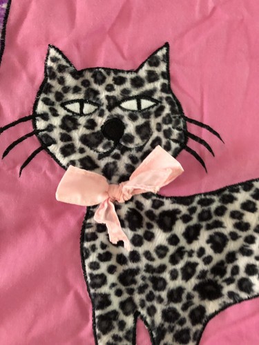 GIRLS "ASHLEY" VINTAGE PINK SLEEPING BAG CATS 56" x 30" - Picture 4 of 12
