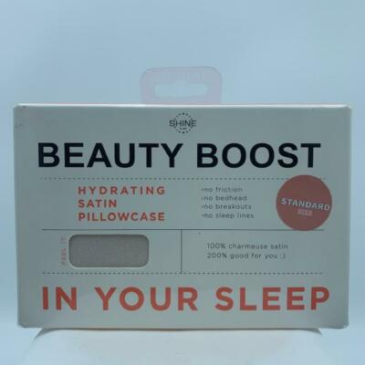 Shine Beauty Boost Hydrating Satin Pillowcase White Standard  20 in x 30 in