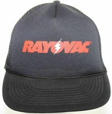 Vintage Rayovac Batteries Mesh Trucker Hat - Black Snapback Cap One Size NWOT