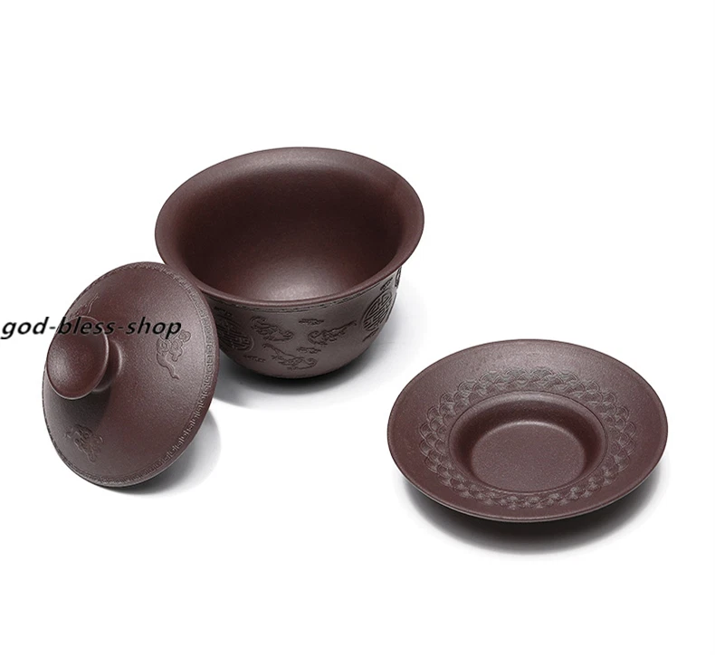 Platillo de tazón cubierto de mineral original 110 ml hecho a mano Gaiwan Real Yixing Zisha Tureen Foto 4 de 4