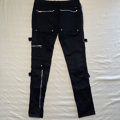 Tripp NYC Black Bondage Skinny Pants Zip Cargo Size 30