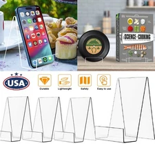 6Pcs Acrylic Book Stand Easel Holder Clear Displaying Tablets Phone CD Plate USA