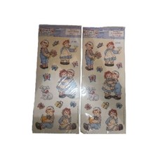 Vintage 2004 Classic Raggedy Ann  Andy Lot 2 Sets Stickers Sheets