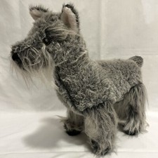 1978 Vintage 16" Schnauzer Dog Plush Dakin Pillow Pets Standing Realistic Gray