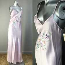 Vtg 90s Designer LOGO Nightgown Diane V Furstenburg NOS 80s 70s Gown Floral NWT