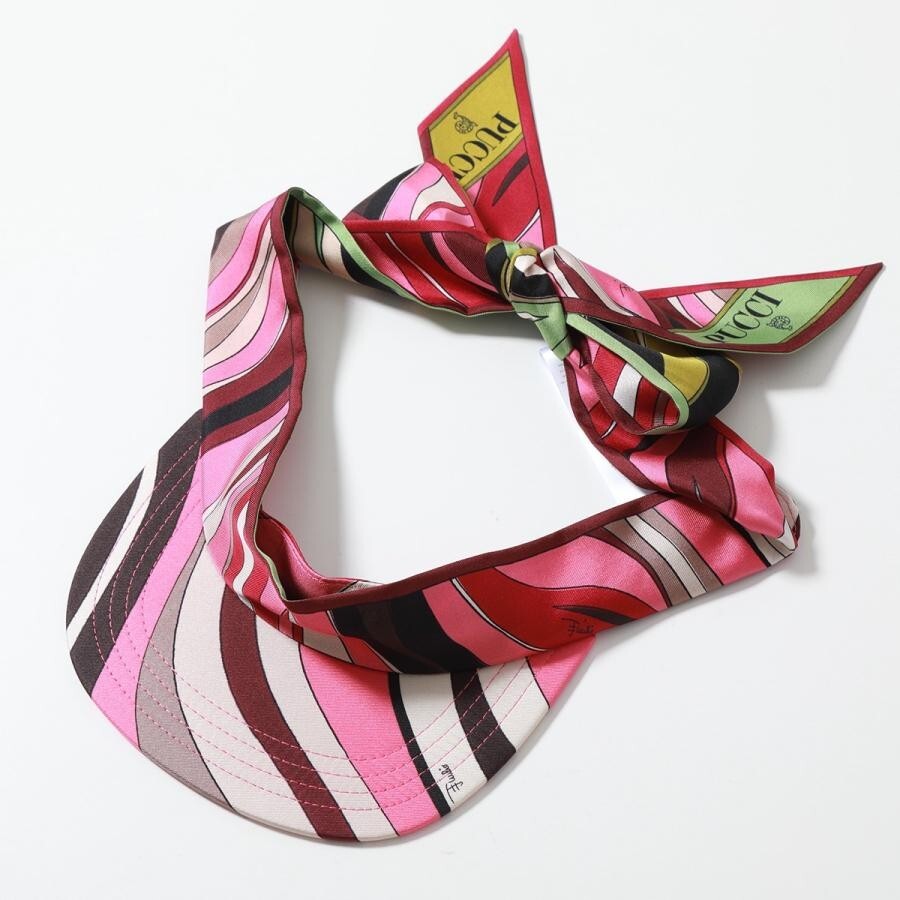 Emilio Pucci Sun Visor Fiamme Blue 3E741 or Pink 3E731 Silk Emilio Pucci Sun Visor Fiamme Blue 3E741 or Pink 3E731 Silk