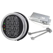 Gun Safe lock Replacement Chrome Keypad Solenoid Lock & 2 Override Keys