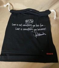 Wholesale LOT of 12 :  12" x 10"  PEACE LOVE WORLD Drawstring Tote Bag black