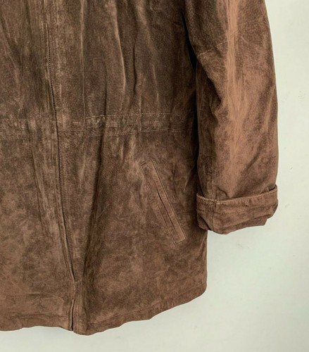 Talbots Womens Jacket Brown Leather Suede Zip Drawcord Waist Pockets Size M - Picture 8 of 11