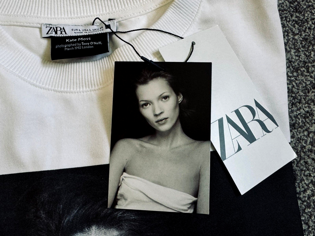 RARE New ZARA Iconic Images Kate Moss by Terry O'Neil Design RARE New ZARA Iconic Images Kate Moss by Terry O'Neil Design