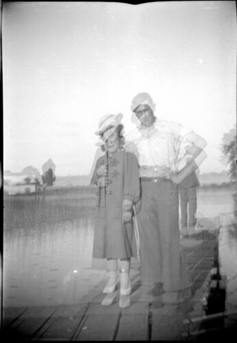 Double exposition couple homme femme - négatif photo ancien an. 1930 40 - Photo 1/1