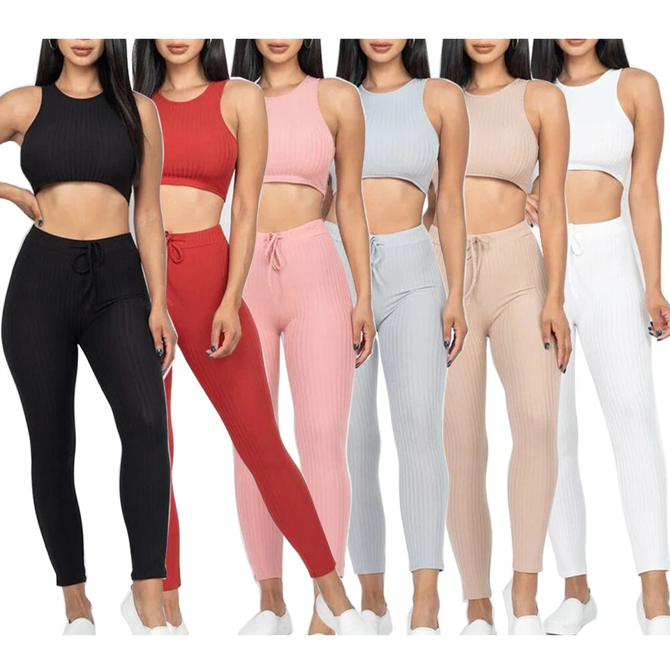 Conjunto de sujetador y leggings deportivos de cintura alta fitness entrenamiento yoga para mujer