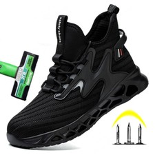 Men Steel Toe Sneakers Breathable Non-Slip Indestructible Safety Work Shoe