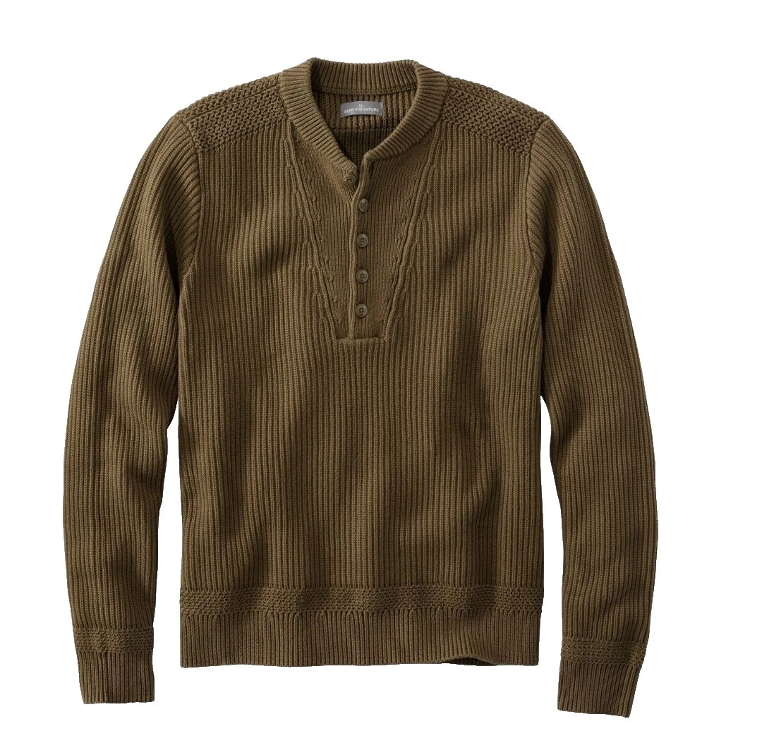 L.L. Bean Cotton Henley Sweaters for Men