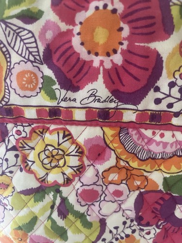 Vintage Pink Floral Printed Vera Bradley Shoulder Bag Button 13x11x4” - Picture 6 of 8