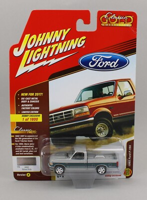 2017 Johnny Lightning 1:64 *SILVER & GREEN* 1993 Ford F-150 Pickup