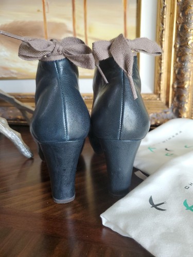 Chie Mihara Leather Mary Jane Ankle Bow Bootie Shoe 36 Made in Spain Rare Style - Picture 18 of 21