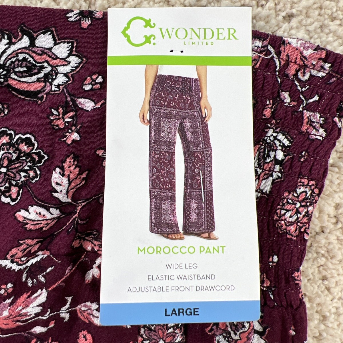 Wonder Limited Womens Pants L Wide Boho Pesant High Rise