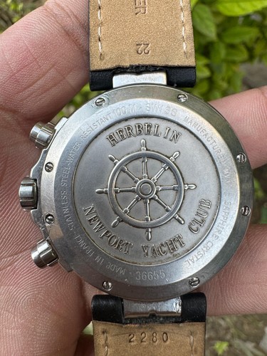 Rare michel herbelin newport Yacht Club Chronograph Quartz Men's Watch 42MM - Picture 10 of 11