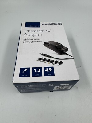 Insignia Universal Multi-Voltage AC Adapter NS-AC1200 w/ 7 Common Tips NEW