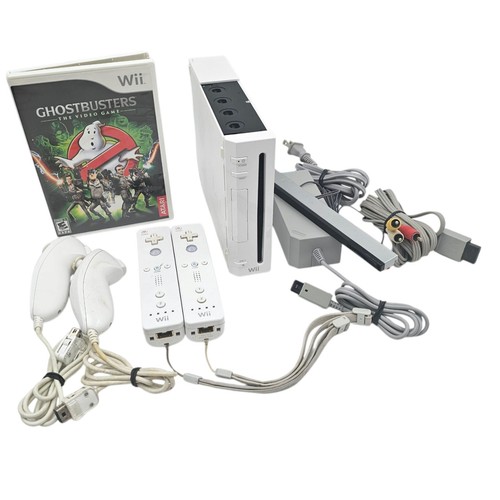 Lot Console Nintendo Wii Blanche – 2 Manettes + 2 Nunchucks, Chargeur Inclus