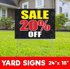 SALE 20 OFF Yard Sign Corrugate Plastic with H-Stakes Lawn Sign Discount Save