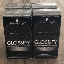 4 PACK- Schwarzkopf Glossify Customizable Color Gloss Demi-Permanent Ash Brown