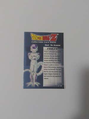 Dragonball Z CCG Get to Know Frieza Information Sheet card dbz dragon ball