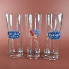 Deep Eddy Classic American Vodka Dive In Pinup Swimsuit Girl Glasses Set Of 3