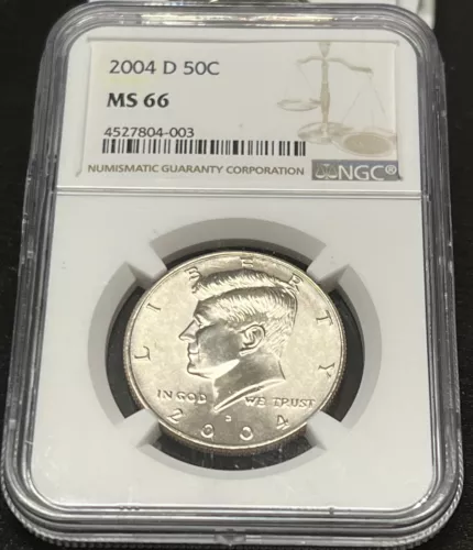 2004-D KENNEDY HALF DOLLAR DOLLAR NGC MS66 ..ACTUAL COIN #F3101