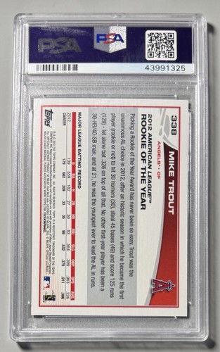 Mike Trout 2013 Topps Emerald PSA 9 #338 AL ROY MVP Angels Rare SP comme neuf - Photo 2 sur 3