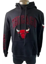 Pro Standard Mens Black Chicago Bulls NBA Basketball Pullover Hoodie Size Medium