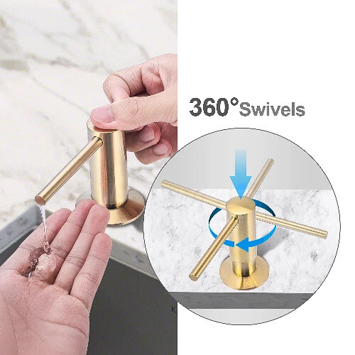 Dispensadores de jabón líquido cabezal de bomba de latón botella de PE jabón dispensador incorporado Foto 4 de 4