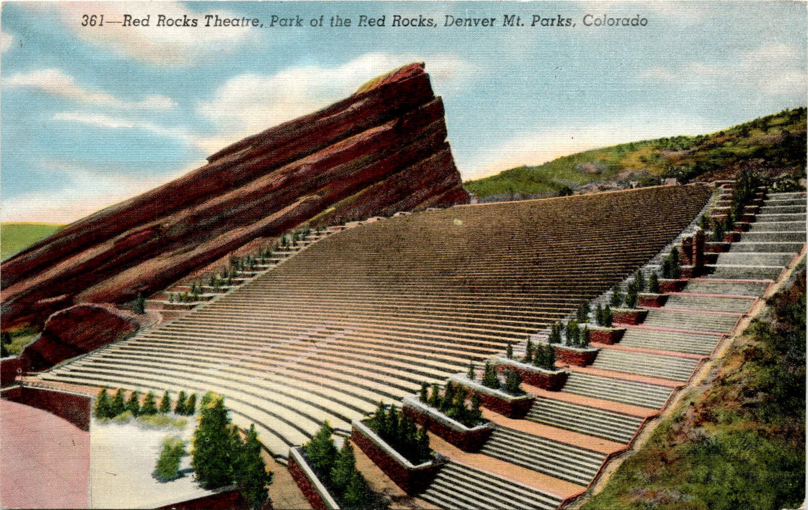 Red Rocks Theatre, Park of the Red Rocks, Denver Mt. Parks, Colorado, Postcard