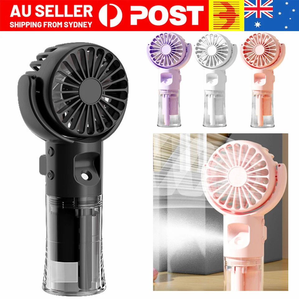 Portable Handheld Misting Fan Water Spray Fan 4 Adjustable-Speed Personal-Fan