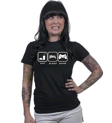 EAT SLEEP GAME T-shirt fun shirt women's shirt picture shirt gift funshir M105