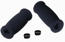 NEW BLACK FOAM GRIPS + END CAPS 7/8" HANDLEBARS HANDLE BAR SCOOTER OR BIKE