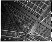 5. INTERIOR VIEW SHOWING ROOF TRUSSING SYSTEM. - Seneca Glass Company Factory,
