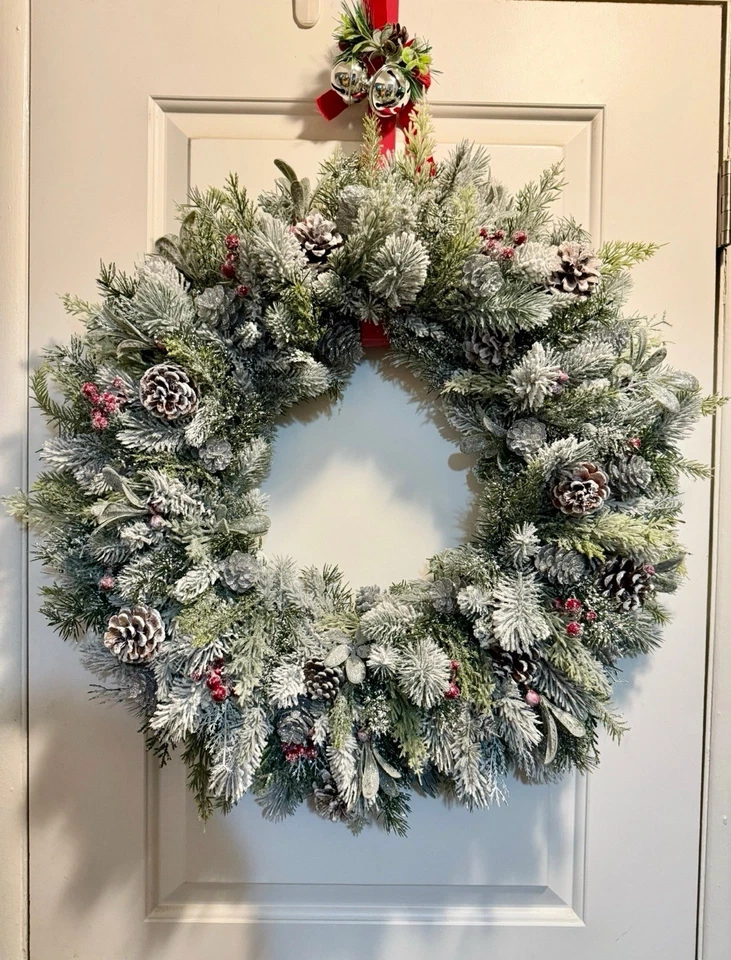 Coronas navideñas hechas a mano artesanales para decoración del hogar de Navidad/Invierno Foto 4 de 4