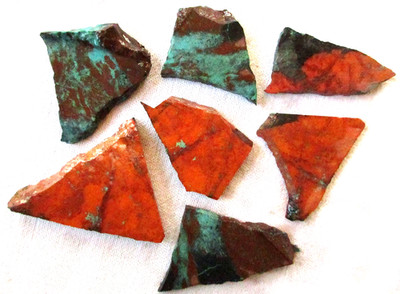 Sonora Sunrise Slab - 256 grams - Chrysocolla - Cuprite - Mexico - Lot of 7